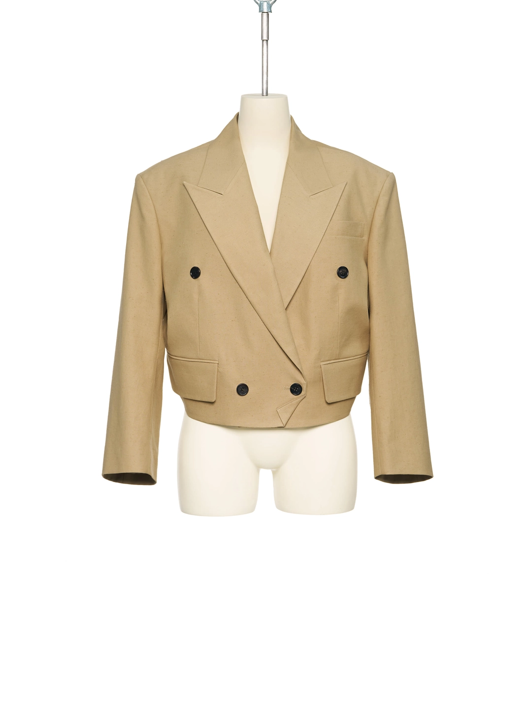 푸쉬버튼 PS26 BEIGE CROPPED DOUBLE JACKET 상품 이미지 1