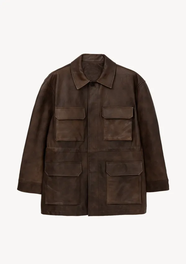 Lambskin Safari Jacket in Brown