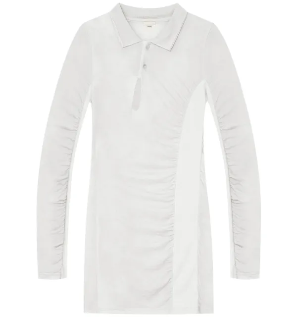 Ruched polo dress (White)