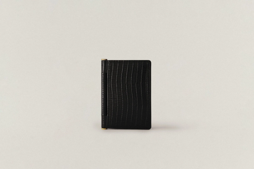 투티에 PORTE CARTES PAUMELLE LIZARD BLACK 상품 이미지 1