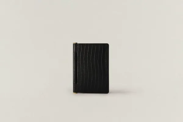 PORTE CARTES PAUMELLE LIZARD BLACK