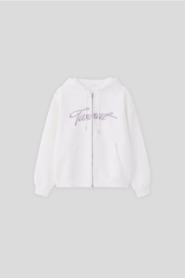 (1st re-stock) T/T Logo two-way hoodie (white)