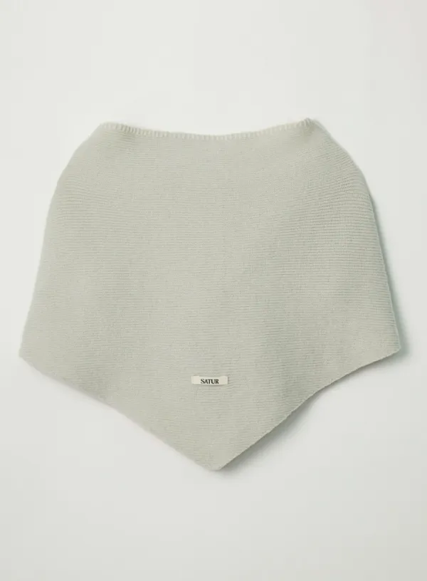 Knit Shawl Cape - Gray