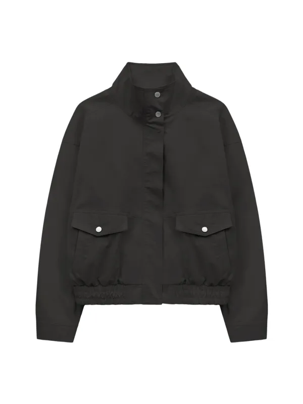 COTTON BOMBER JACKET (CHARCOAL)