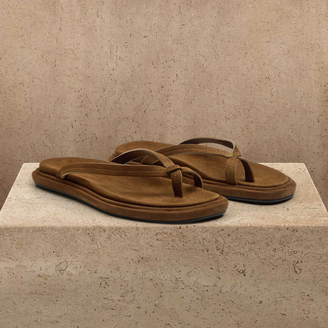 제임스펄스 Women's Suede Cross Thong Sandal - Tabacco / Tabacco 상품 이미지 1