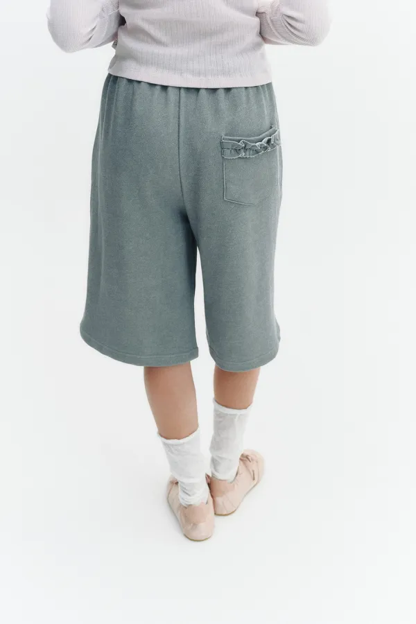 Pigment Frill Bermuda Pants Charcoal