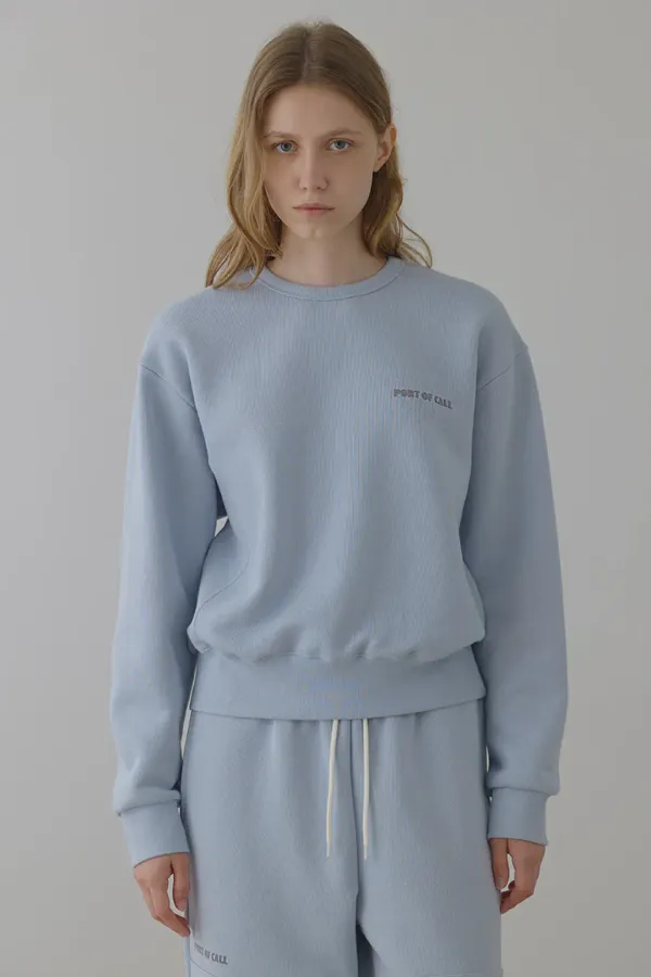 flocking logo sweatshirts_soft blue