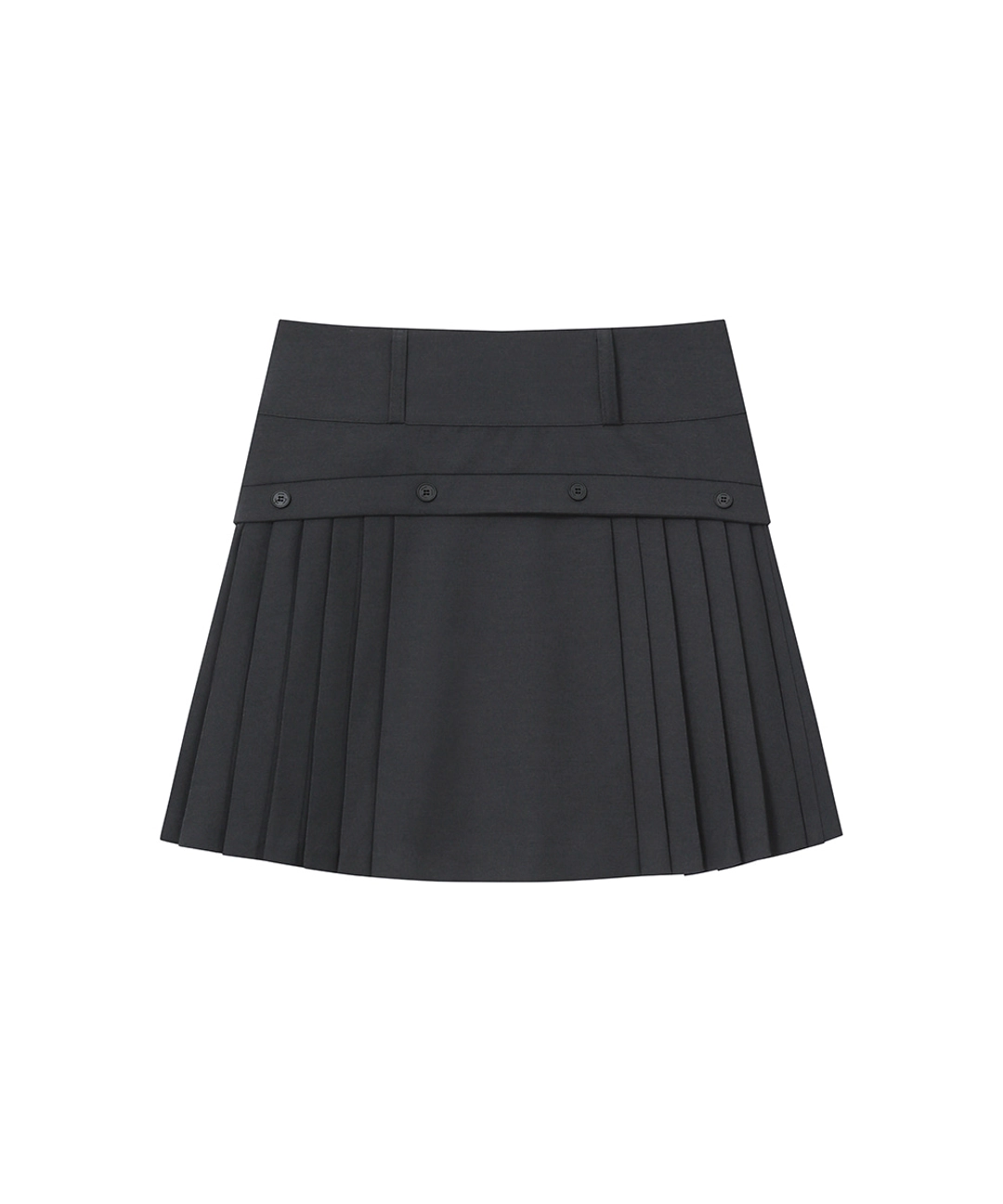 미세키서울 [레이 PICK] Side pleats line midi skirt CHARCOAL 상품 이미지 1