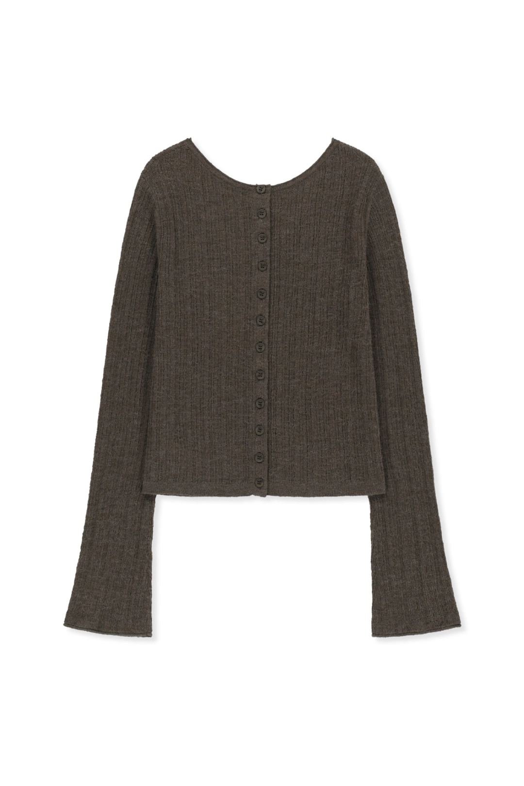 마뗑킴 TWO WAY TEXTURE KNIT TOP IN KHAKI BROWN 상품 이미지 1