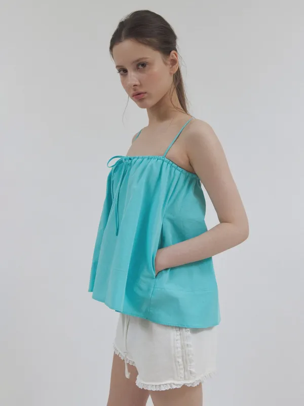 balloon cotton tube top (mint blue)