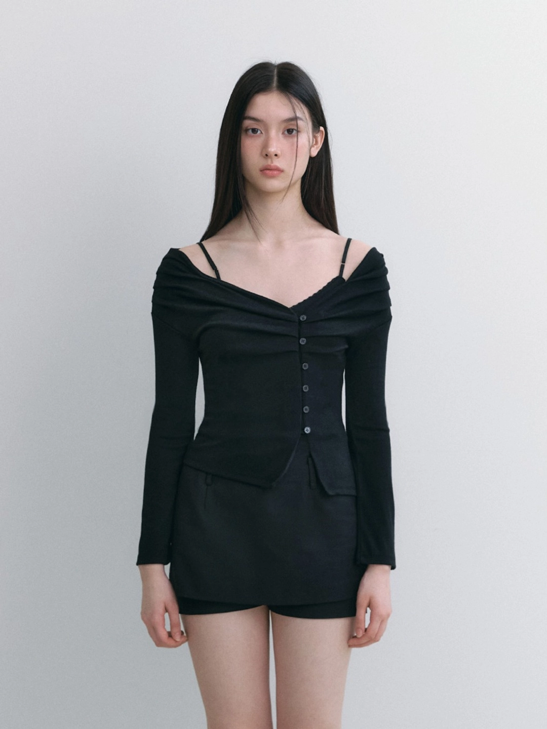 낫유어로즈 Rin cardigan set (Black) 상품 이미지 2