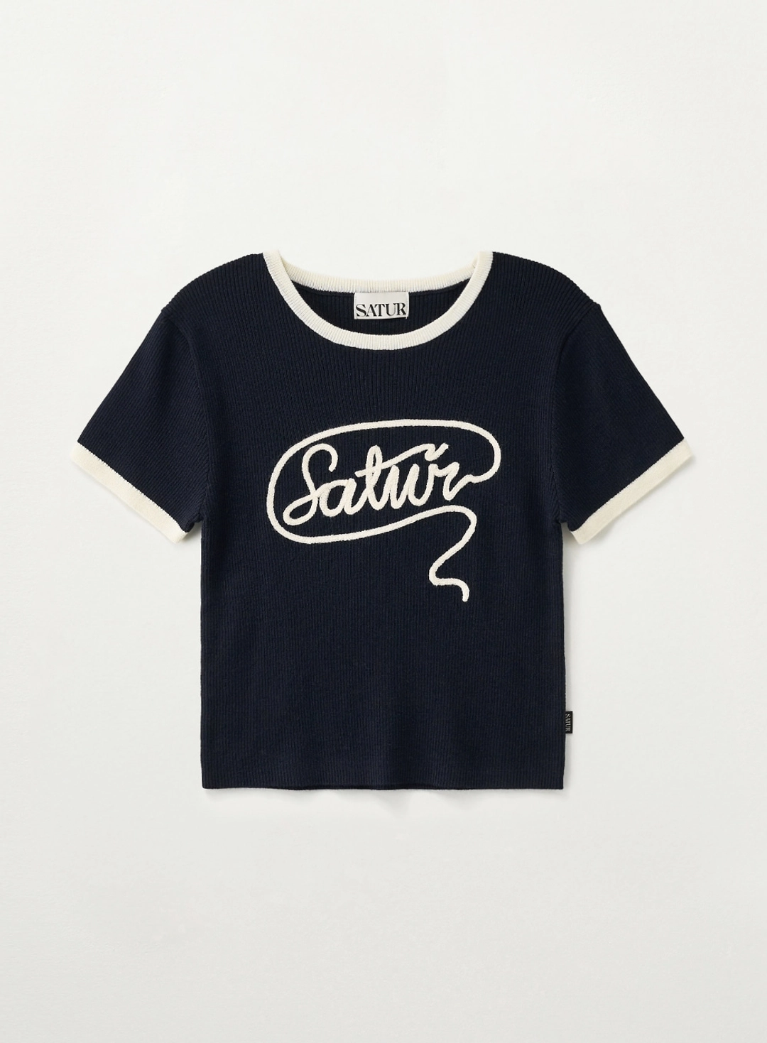 세터 (W) Rope Logo Ringer Half Knit - Navy 상품 이미지 1