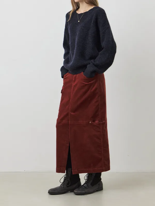 코듀로이 유틸리티 스커트_BURGUNDY