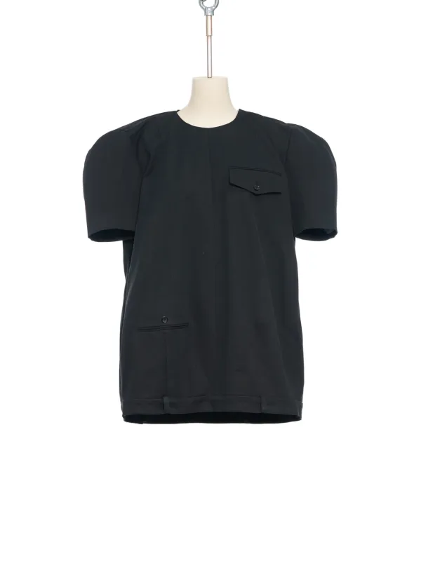 PF25 BLACK TROUSER DETAIL PUFF MINI DRESS