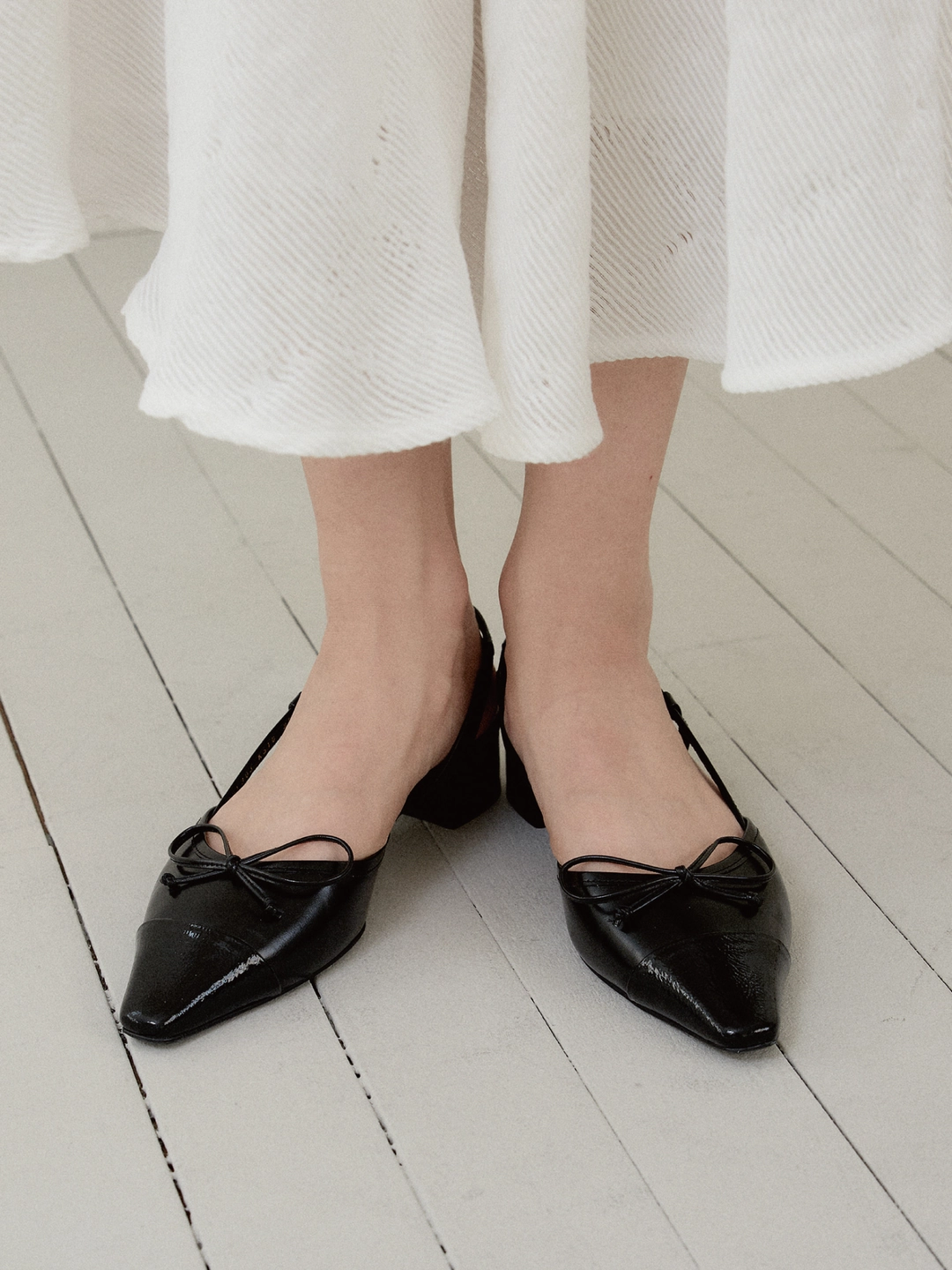 러브듀이 SIGNATURE ribbon slingback / 톤온톤블랙 상품 이미지 2