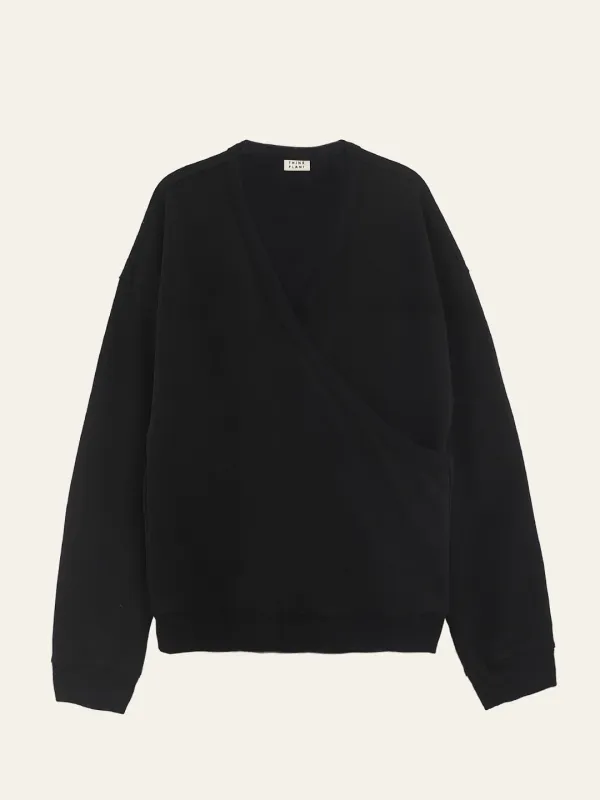 Fold Wrap Pullover, Black