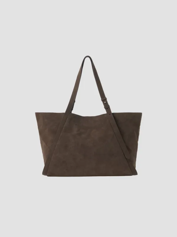 SUEDE BUCKLE SHOULDER BAG_CHESTNUT BROWNN_OE3G2MBA90BRH