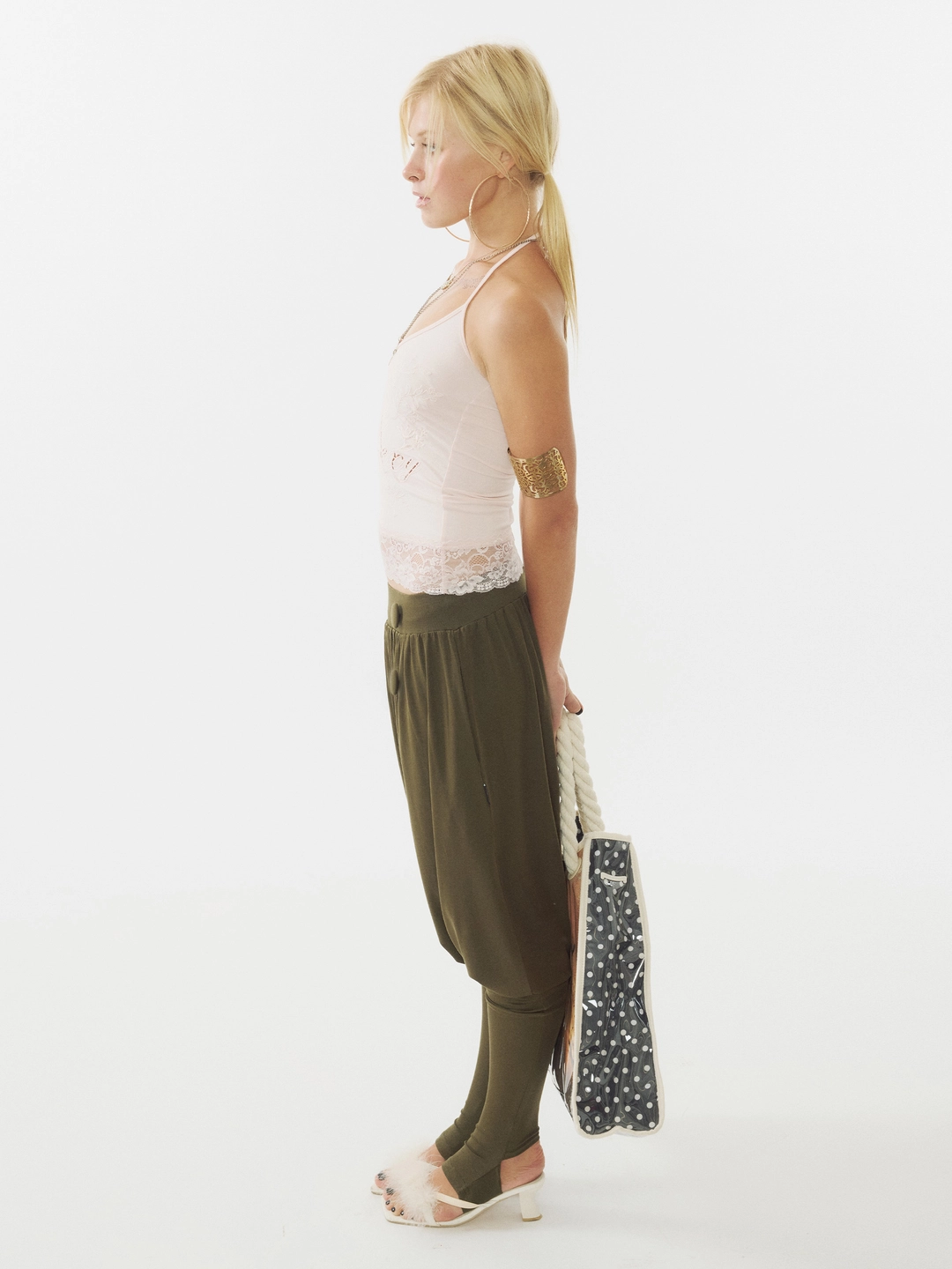 스컬프터 Baggy Leggings Pants Khaki 상품 이미지 3
