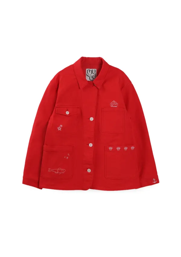 Mused Hand EMB Deck Jacket - Red