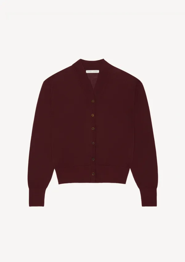 Soft Shawl Collar Cardigan in Burgundy