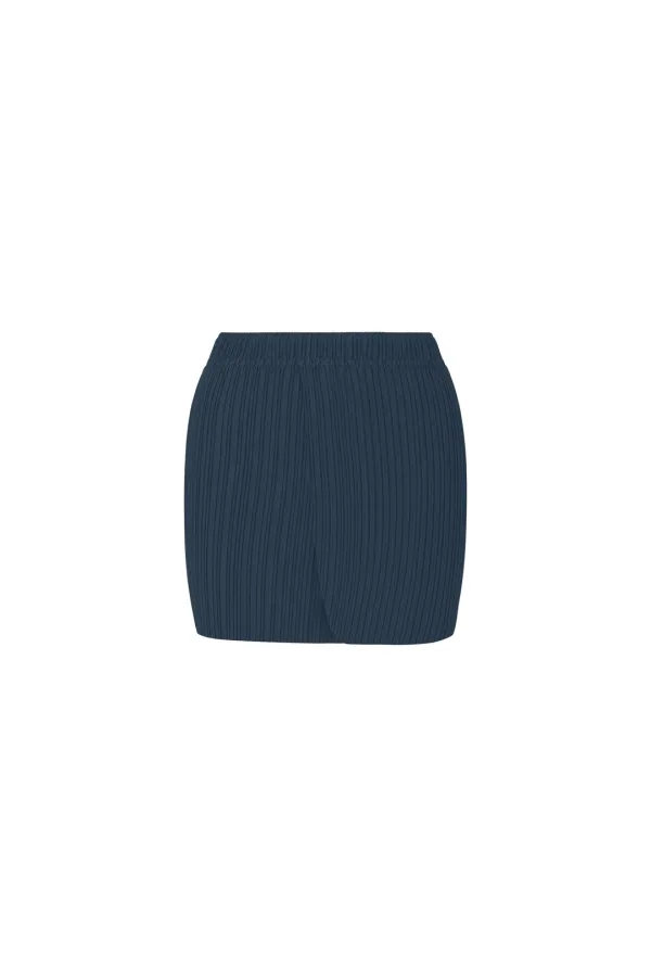 AIRY WRAP SHORT SKIRT (NAVY)