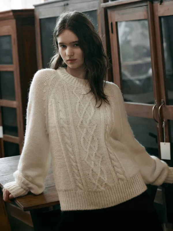 SYLVIA cable sweater_ivory