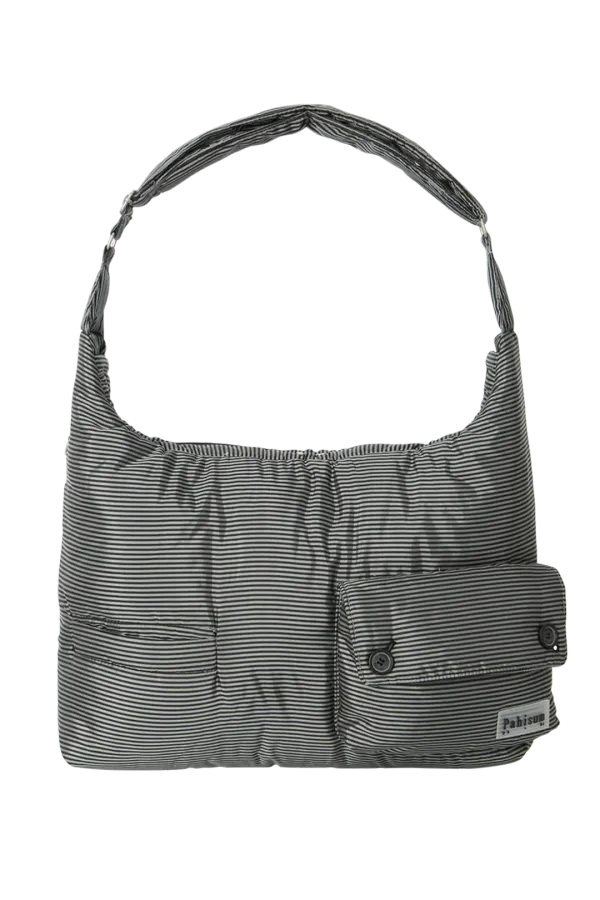 STRIPE POCKET CROSS BAG_BLACK