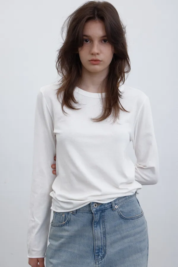 [5차] Easy cotton layered t-shirt (ivory)