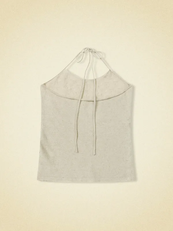 bow sleeveless - oat beige