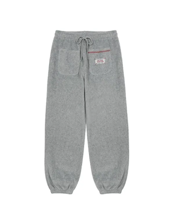Red Stitch Pocket Pants - Melange Gray