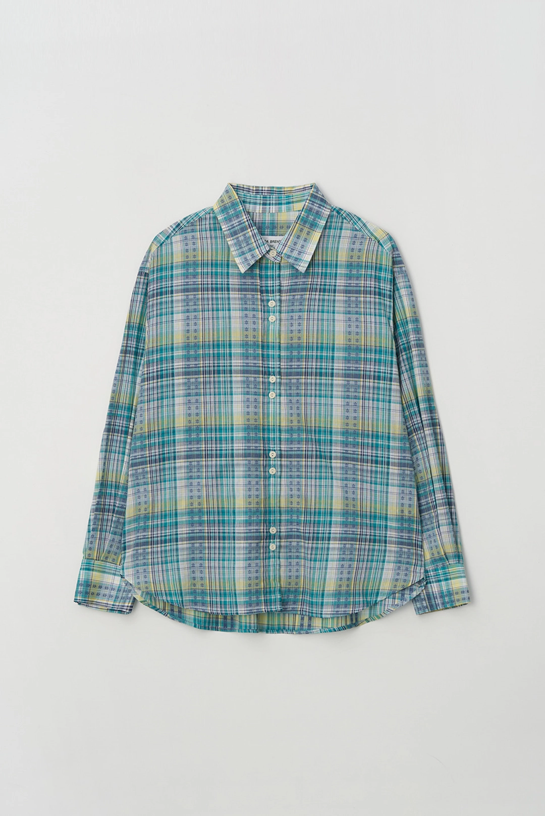 브렌다 브렌든 jacquard check shirts - blue multi 상품 이미지 2