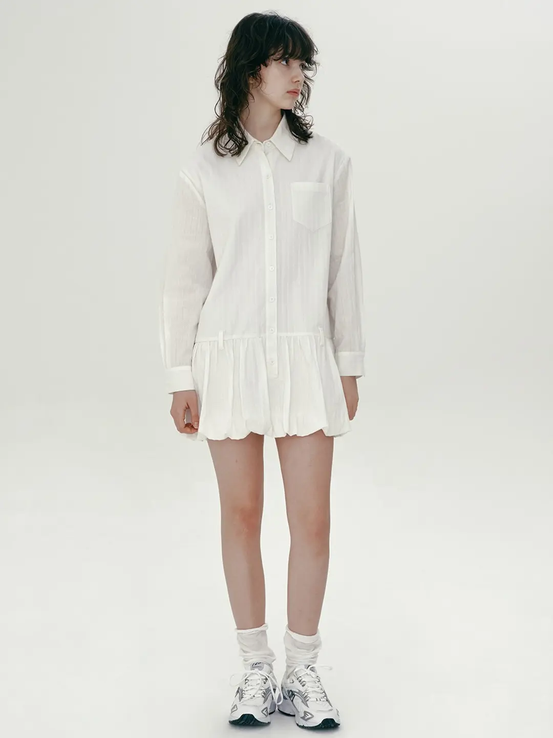 마가린핑거스 SHIRT BALLOON ONE-PIECE (WHITE) 상품 이미지 2