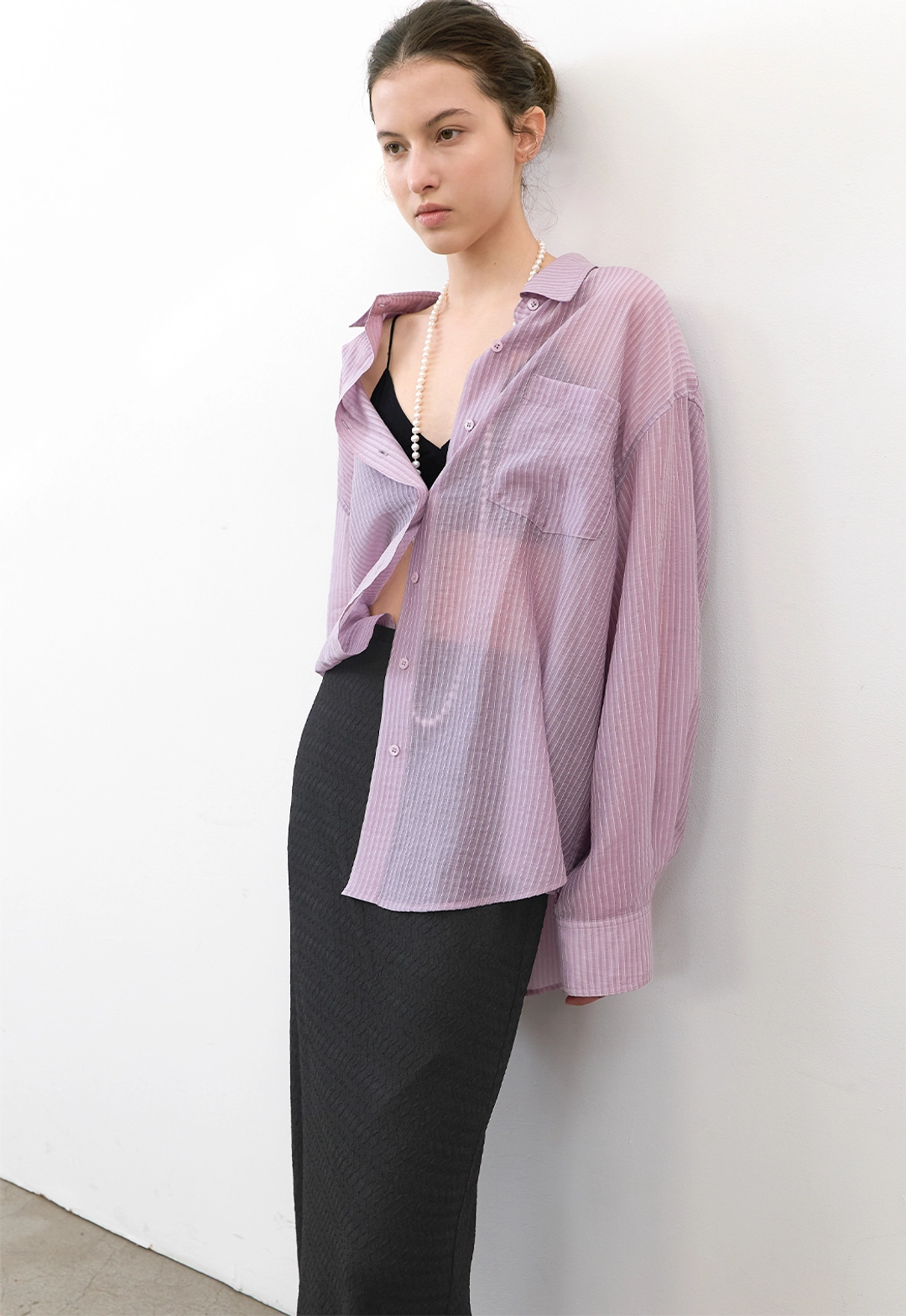 아뜰리에 나인 (SK-5080)HERRINGBONE TEXTURE SEMI A SKIRT 상품 이미지 2