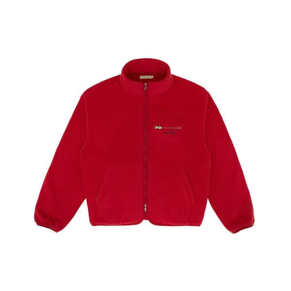 Giant Smiley Fleece Zip-up Jumper (cherry red)