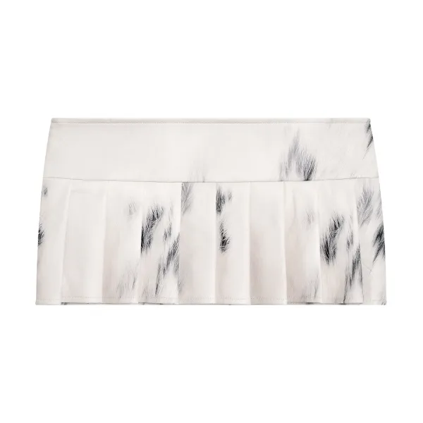 Embossed micro pleated skirt (Ivory)