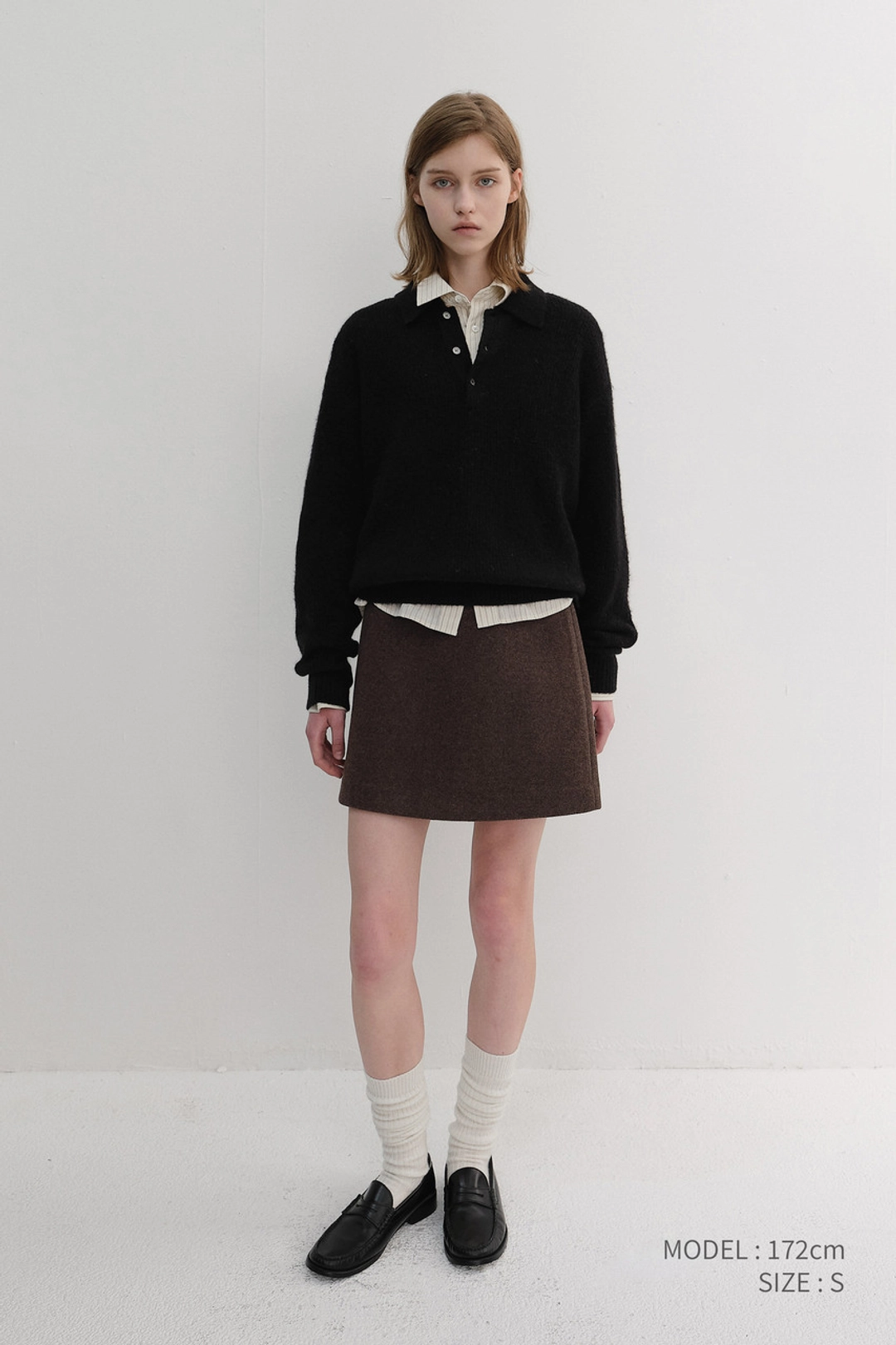 던스트 WOOL MINI SKIRT DEEP BROWN_UDSK6D224W3 상품 이미지 1