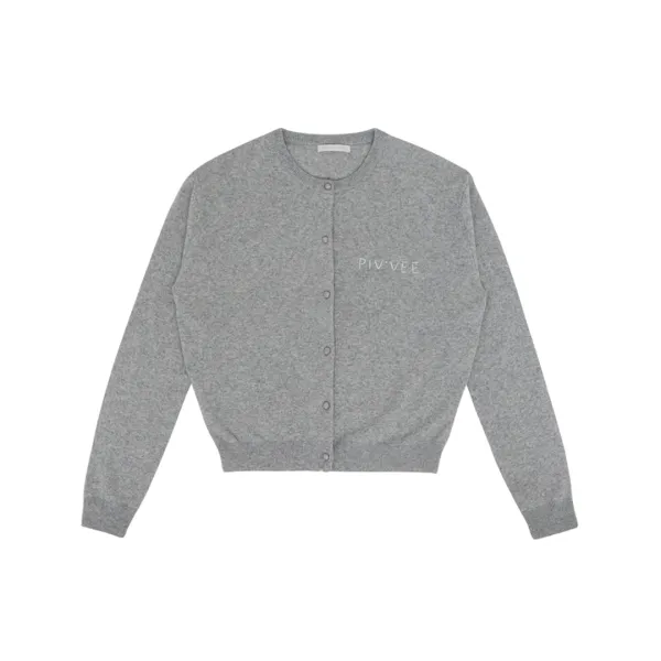 Hand-stitched Knit Cardigan (snow grey)