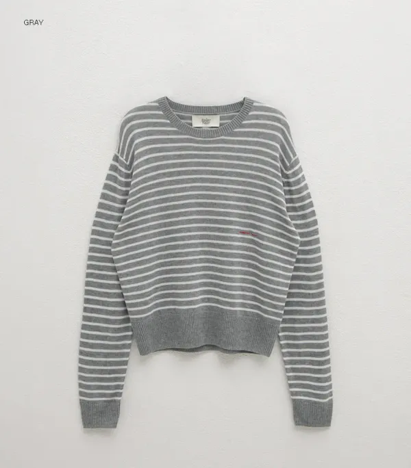 (T-7025)ESSENTIAL MELTN STRIPE KNIT