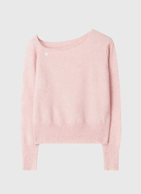 Soft mix off shoulder knit - 5color