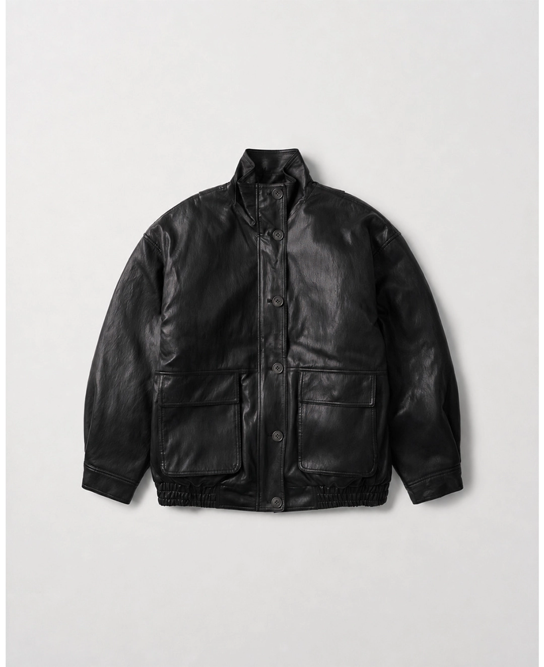 스텝어라운드 Soft faux Leather Padded Blouson_BLACK 상품 이미지 2