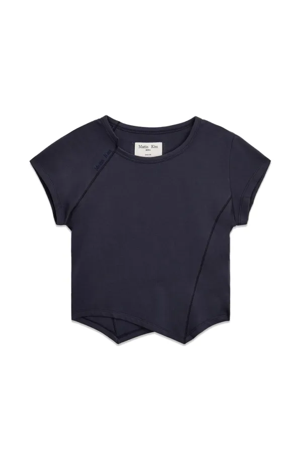 TWIST POINT SLIM TOP IN DARK NAVY