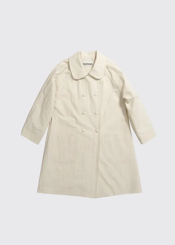 DOUBLE TINY ORGANIC TRENCH COAT - IVORY