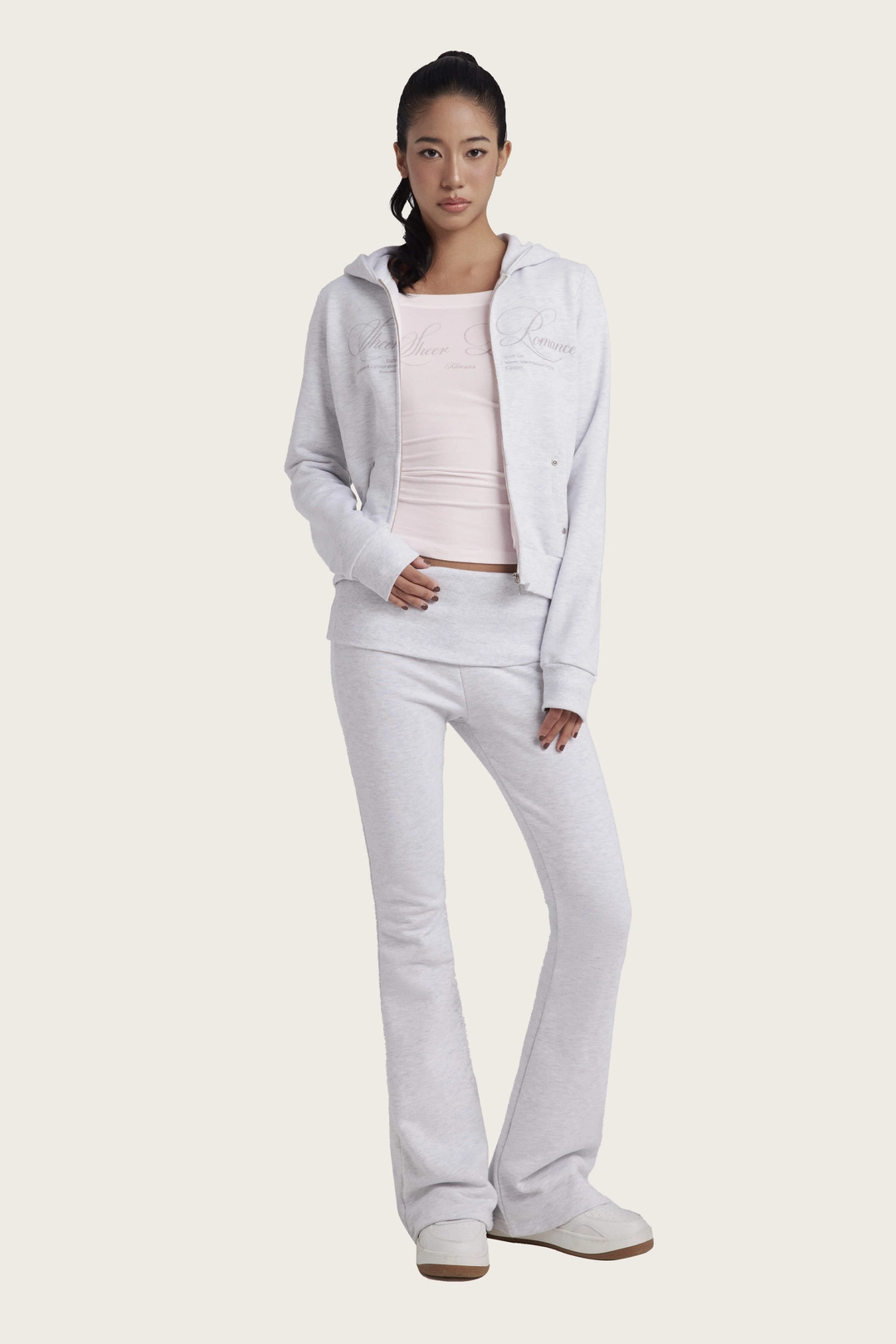 클리시어 Sheer Romance Slim Hooded Zip-Up, Gray 상품 이미지 1
