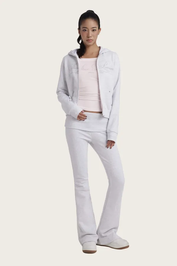 Sheer Romance Slim Hooded Zip-Up, Gray