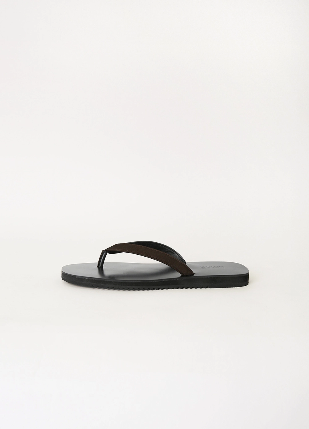 르바 Classic Leather Flat Sandals - Espresso Brown 상품 이미지 1