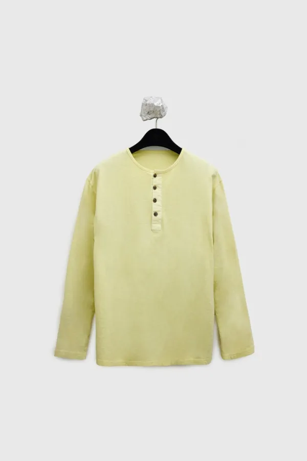 Garment Dyed Henley Neck L/S T-shirt