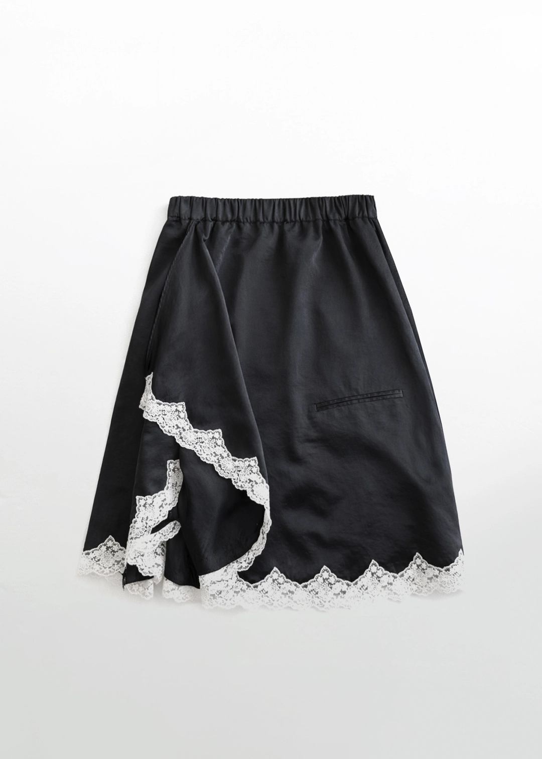 생긴 SATIN DRAPE SKIRT - BLACK 상품 이미지 1