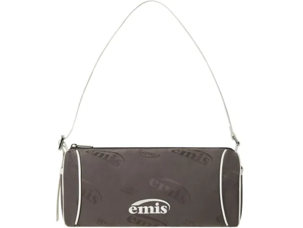 LOGO JACQUARD SHOULDER BAG-BROWN