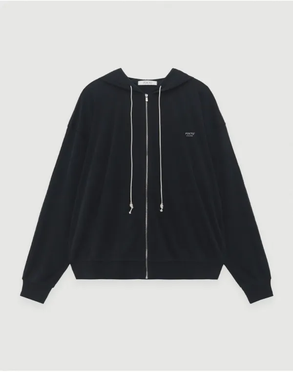 [4th] Jersey hoody zip-up - black