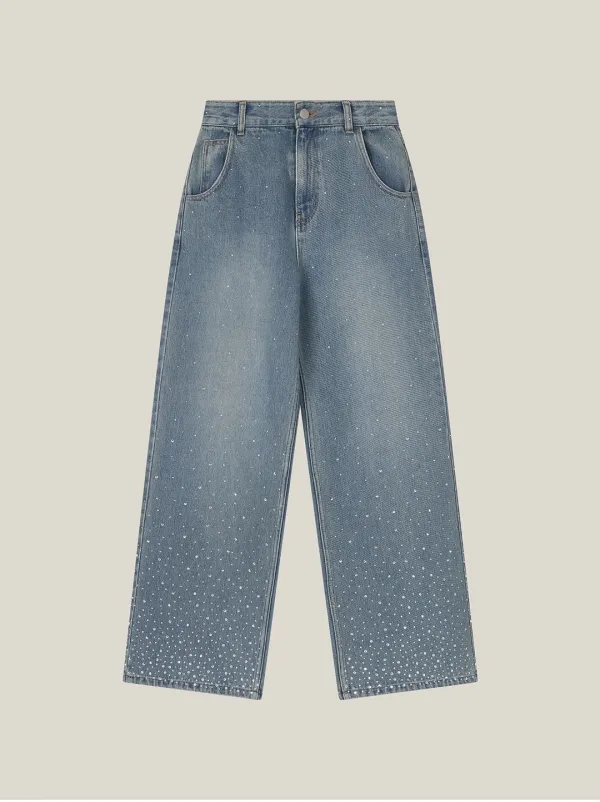 [4차] TWINKLE CRYSTAL SEMI WIDE DENIM PANTS_TT6S401LB